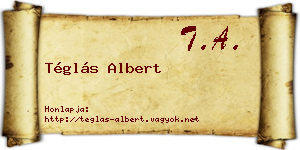 Téglás Albert névjegykártya
